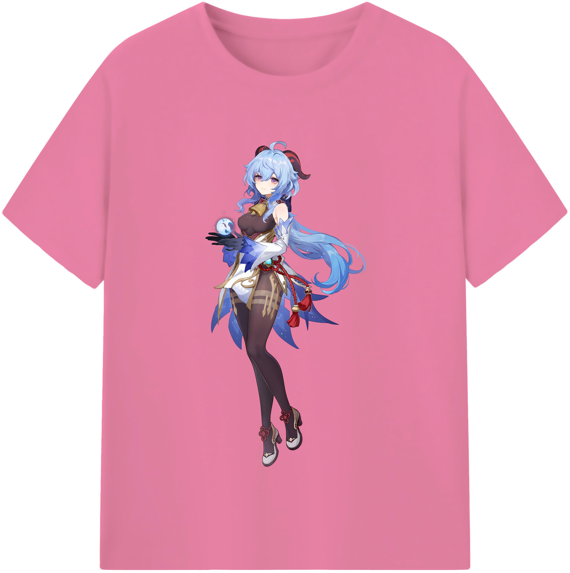 げんし神 甘雨 かんう genshin Ganyu 綿100％半袖Tシャツ（フロントプリント）